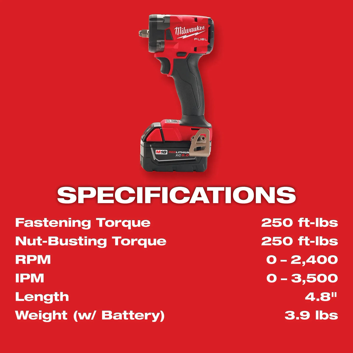 Milwaukee M18 FUEL™ 3/8 " Compact Impact Wrench w/ Friction Ring Kit