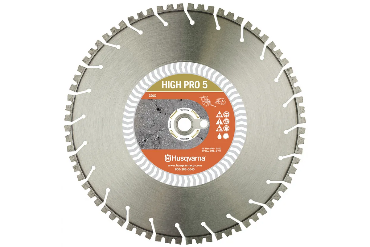 High-Pro 5 14" Diamond Blade, Cured Concrete