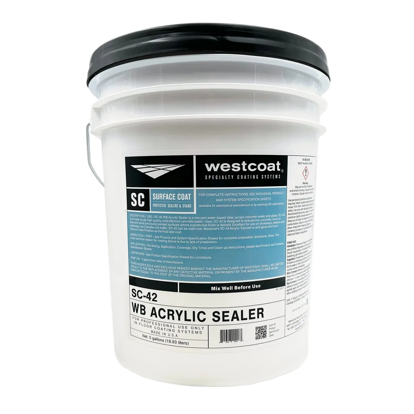 Westcoat SC-42 Water-Based Acrylic Sealer, 5gal