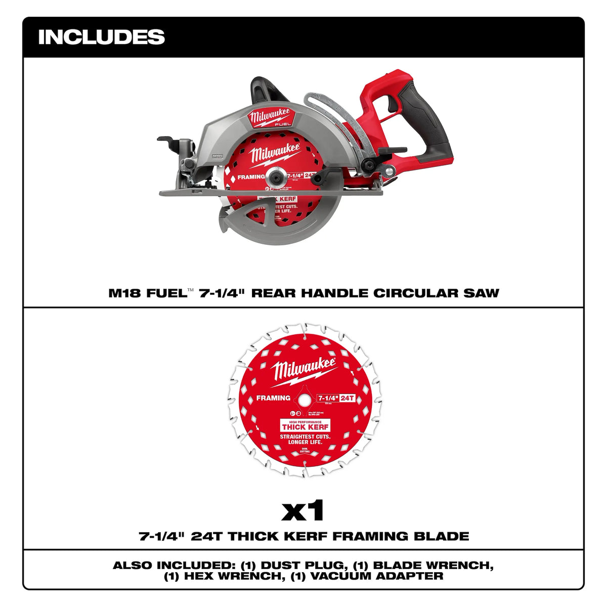 Milwaukee M18 FUEL™ 7-1/4" Rear Handle Circular Saw