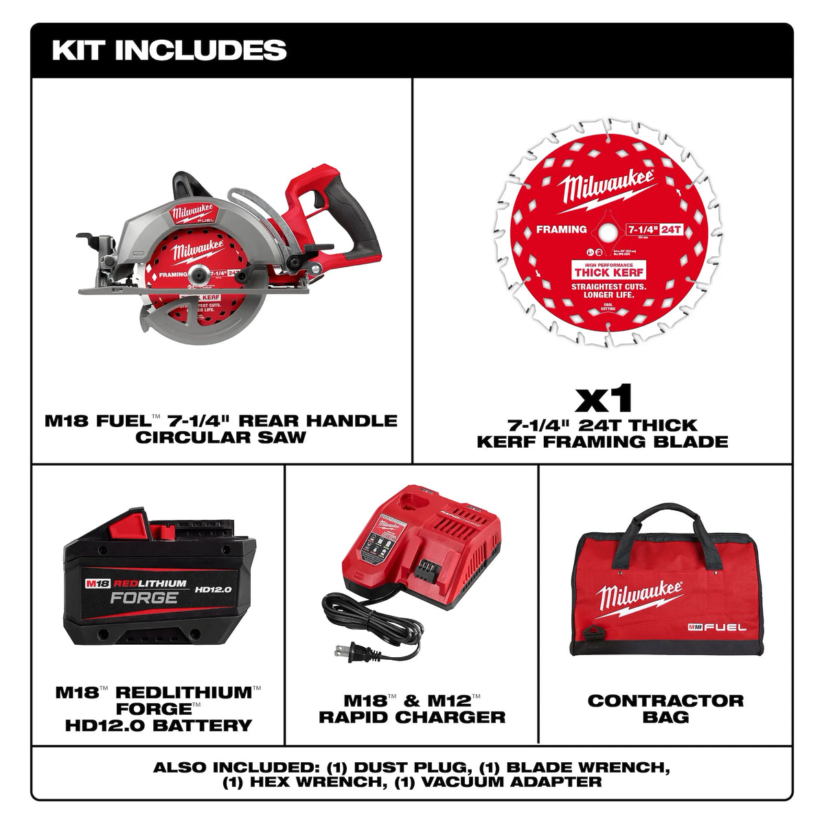 Milwaukee M18 FUEL™ 7-1/4" Rear Handle Circular Saw Kit