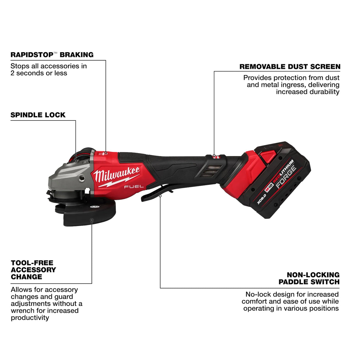 Milwaukee M18 FUEL™ 4-1/2"-6" Braking Grinder, Paddle Switch Kit