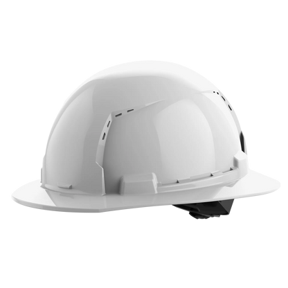 Milwaukee BOLT™ White Full Brim Vented Hard Hat w/4pt Ratcheting Suspension (USA) - Type 1, Class C