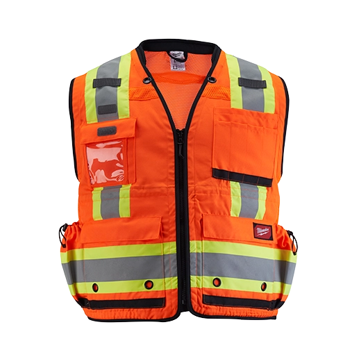 Milwaukee Class 2 Surveyor's High Visibility Orange Safety Vest - S/M