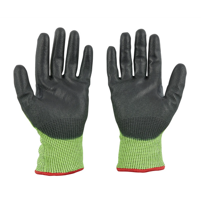 Milwaukee High Visibility Cut Level 5 Polyurethane Dipped Gloves - M