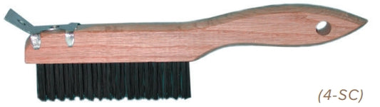 10" Round Carbon Steel Wire Brush w/ Scraper