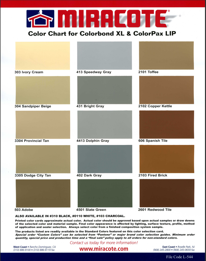 Miracote MPC Colorpax Liquid Integral Pigment (LIP)