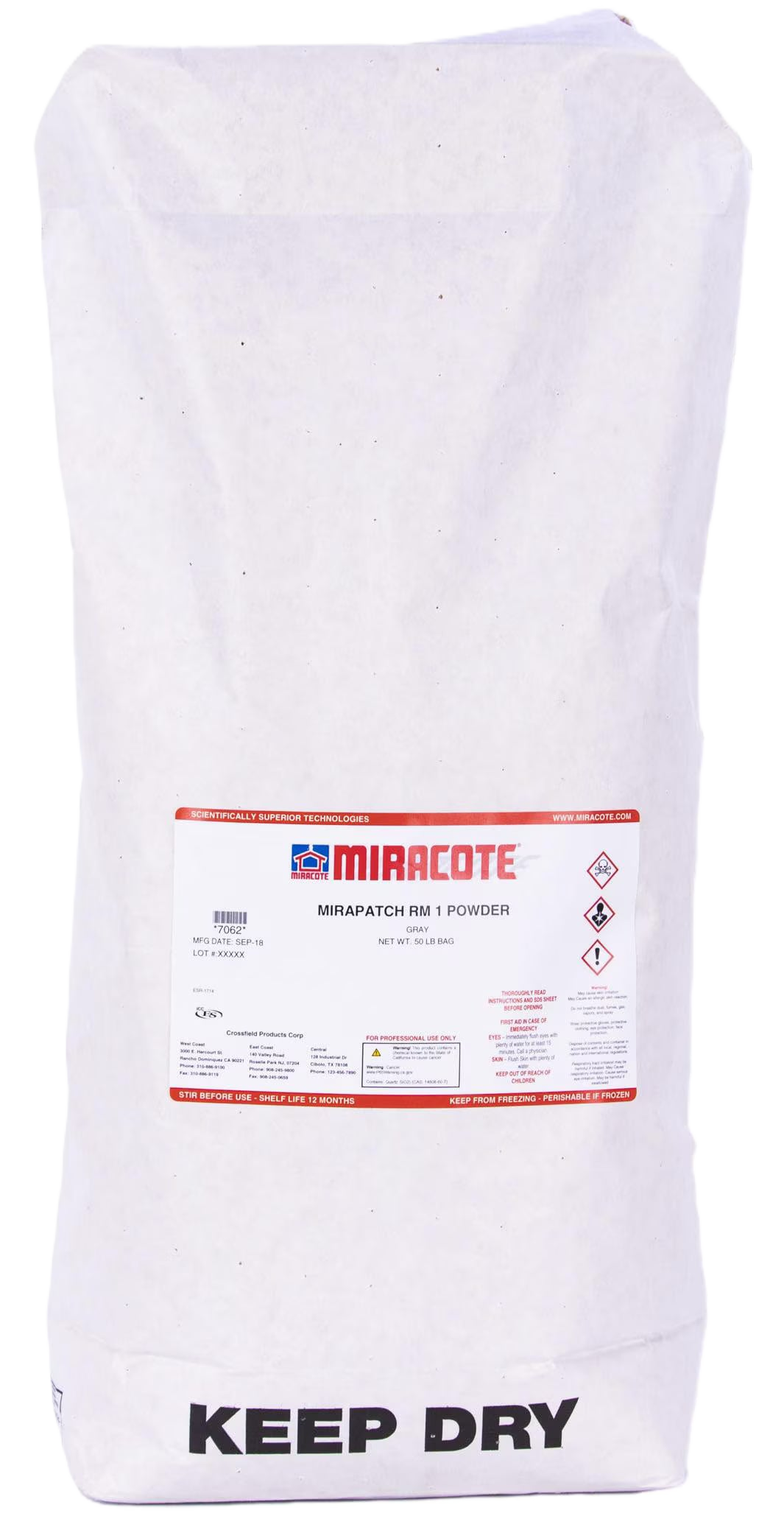 Miracote Mirapatch RM3000, 50lb Bag