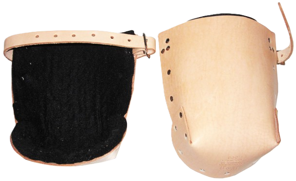 Knee Pads, Top Grain Leather w/ Felt Pad & 3/4" Leather Straps