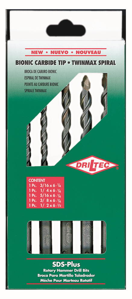 SDS-Plus Rotary Hammer Drill Bit, Multipack