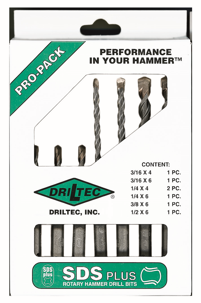SDS-Plus Rotary Hammer Drill Bit, Multipack
