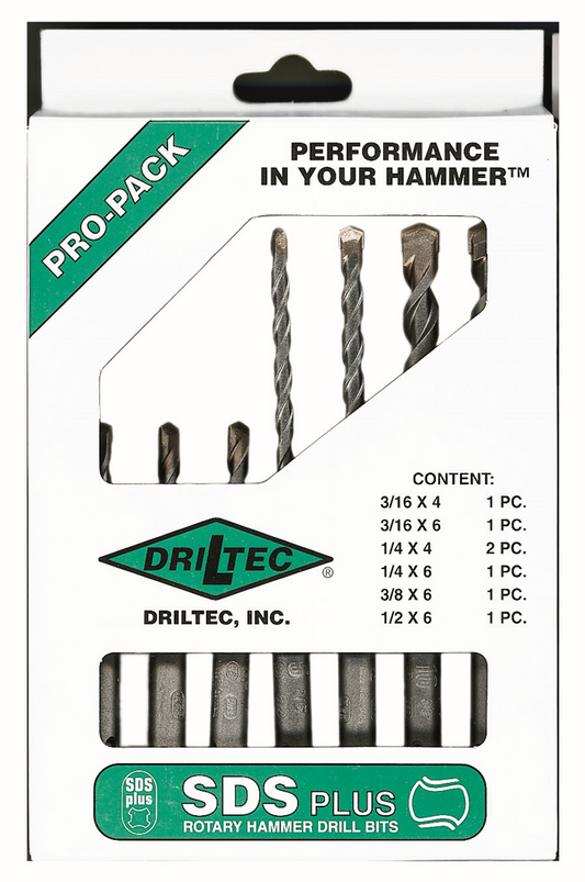 SDS-Plus Rotary Hammer Drill Bit, Multipack