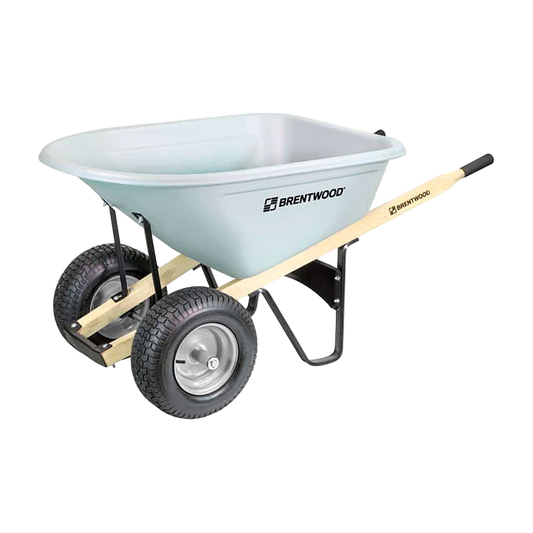 6 cu/ft Poly Wheelbarrow, Double Tire