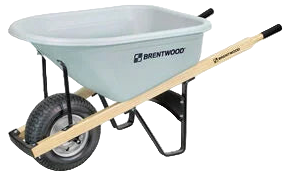 6 cu/ft Poly Wheelbarrow, Single No-Flat Tire