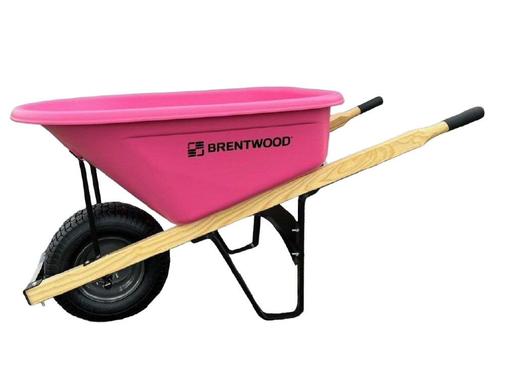 6 cu/ft Poly Wheelbarrow, Single Tire PINK