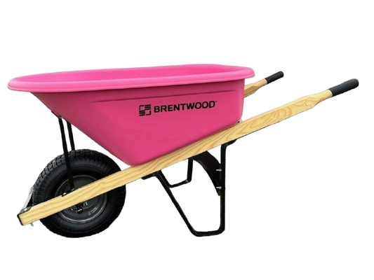 6 cu/ft Poly Wheelbarrow, Single Tire PINK