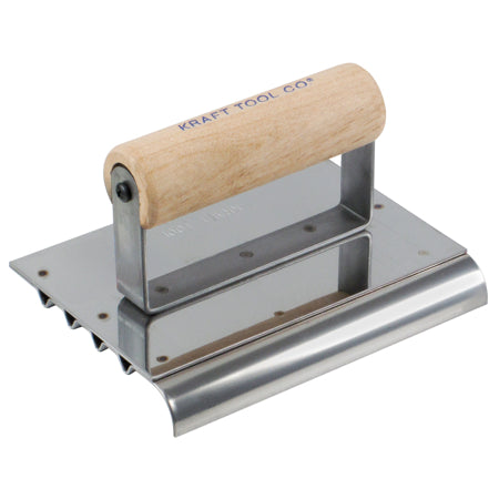 6" x 4-1/2" 1/2"R Safety Step Edger/Groover with Wood Handle