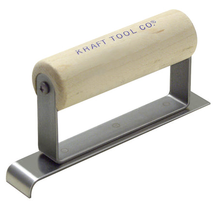 6" x 1" 1/2" R Stainless Steel Narrow Edger with Wood Handle