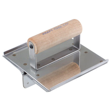 6" x 6" 1-1/2"D 1/4"R Stainless Steel Hand Groover with Wood Handle