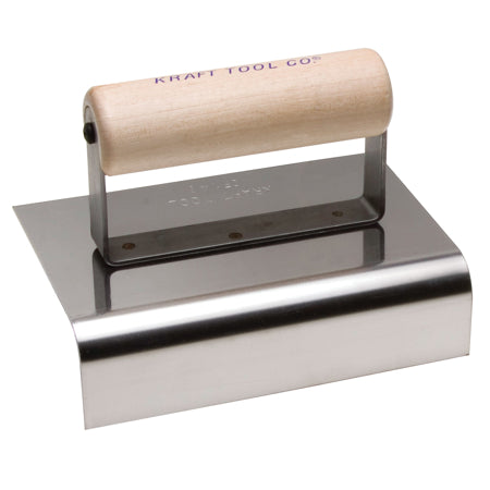 6" x 4" 1-1/2"R Outside Curb & Sidewalk Tool with Wood Handle