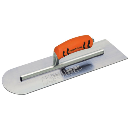 20" x 4" Round Front/Square Back Carbon Steel Cement Trowel with ProForm® Handle