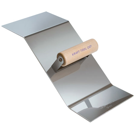 Stainless Steel Curb Tool, 3/4"R Curb/Gutter with Wood Handle