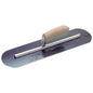 24" x 4" Blue Steel Pool Trowel with a Camel Back Wood Handle on a Long Shank