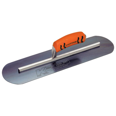24" x 4" Blue Steel Pool Trowel with a ProForm® Handle on a Long Shank