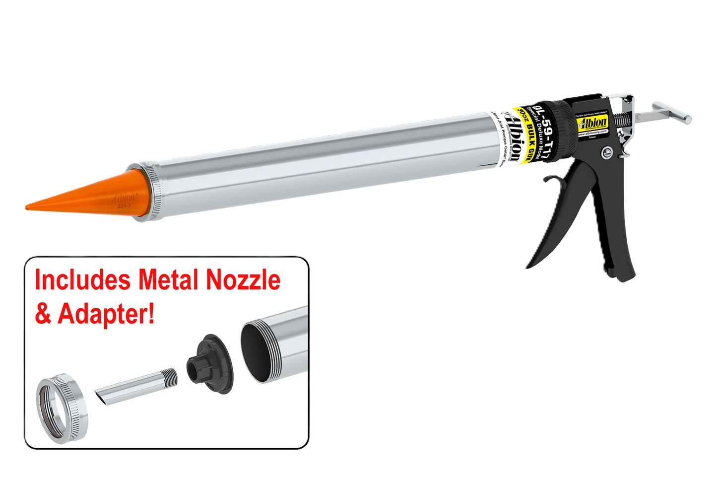 30oz Manual Bulk Gun w/ Orange Cone Nozzles