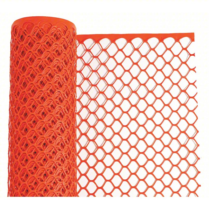4' X 100' Orange Diamond Chain Link Safety Fence