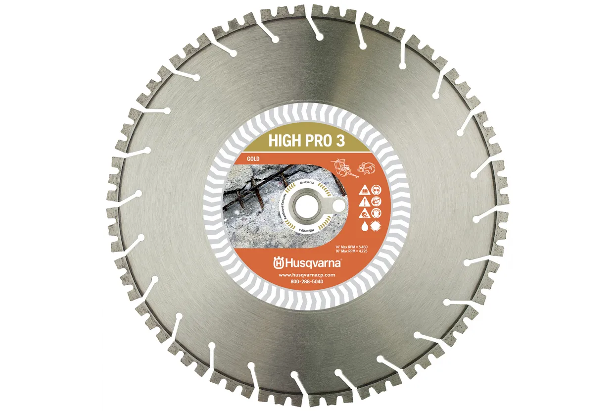 High-Pro 3 14" Diamond Blade, Cured Concrete