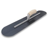 20" Blue Steel Fully Rounded Hand Trowel w/ Wood Handle