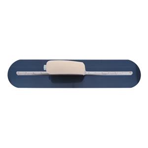 18" Fully Rounded Blue Steel Hand Trowel w/ Wood Handle