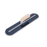 18" Fully Rounded Blue Steel Hand Trowel w/ Wood Handle