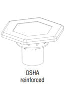 OSHA Reinforced Rebar Cap, Flat Top w/ Steel Plate