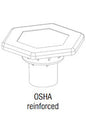 OSHA Reinforced Rebar Cap, Flat Top w/ Steel Plate