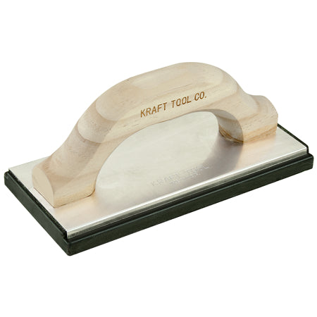 8" x 4" Molded Black Rubber Float with Wood Handle