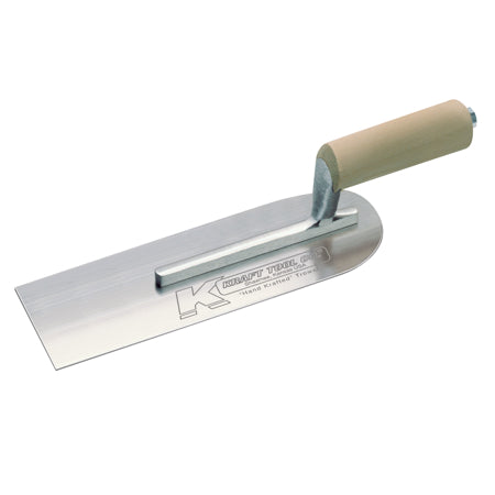 10-1/2" x 3" Pipe Trowel with Camel Back Wood Handle