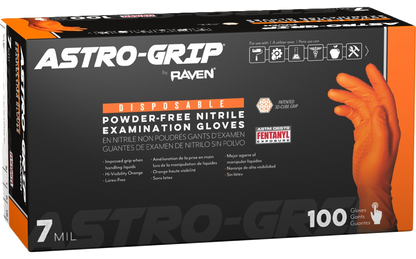 Astro-Grip® Powder-Free Exam Grade Nitrile Disposable Gloves - 7 Mil - 100PK