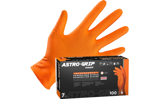 Astro-Grip® Powder-Free Exam Grade Nitrile Disposable Gloves - 7 Mil - 100PK
