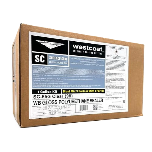 Westcoat SC-65 Clear Water Based Polyurethane, 1gal Kit