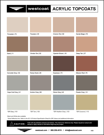 Westcoat CA-10 Color Pack for SC-10 Water-Based Acrylic Topcoat, 15oz