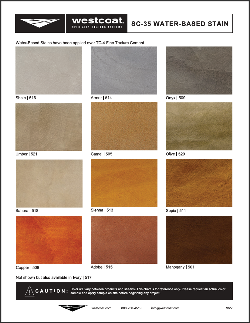 Westcoat SC-35 Water Based Stain, 1gal