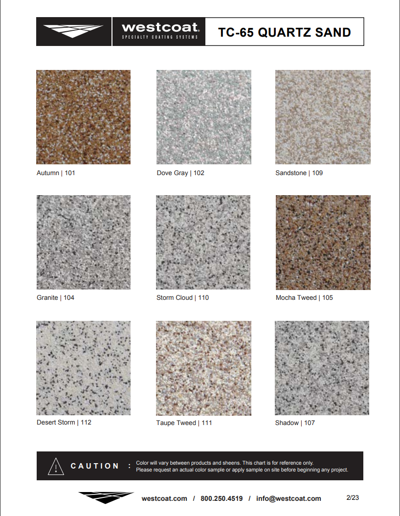 Westcoat TC-65 Quartz Sand, 50lb Bag